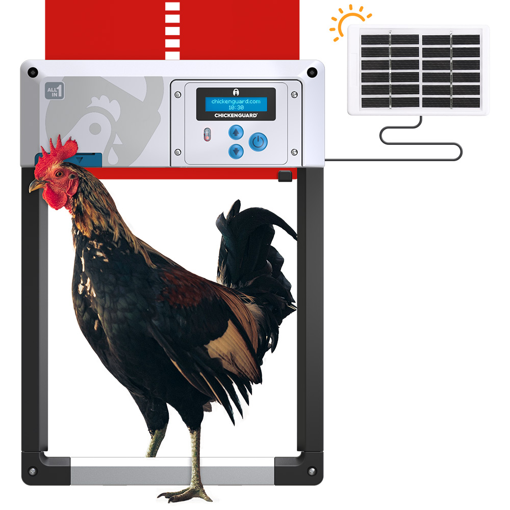 ChickenGuard-all-in-one-red-solar-autoamtic-chicken-coop-door-opener